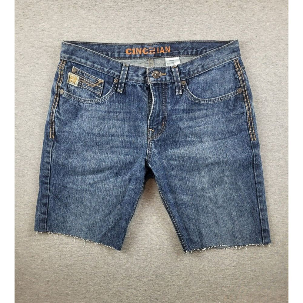 CINCH Ian Western Cut-Off Jeans Rodeo Cowboy‎ Denim Blue Men's Size 32